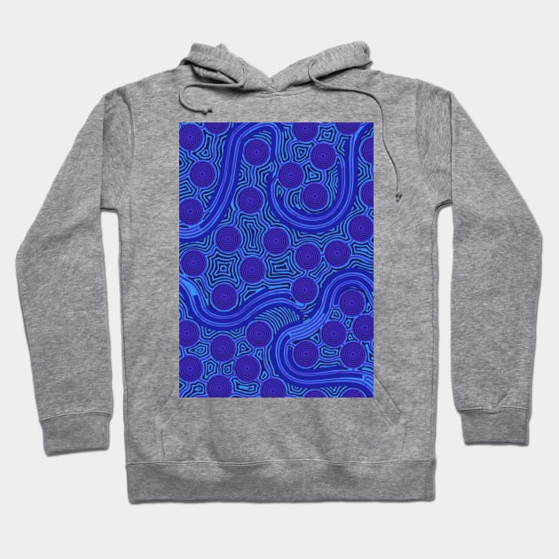 Aboriginal Art - The River Around Us Blue Hoodie by hogartharts